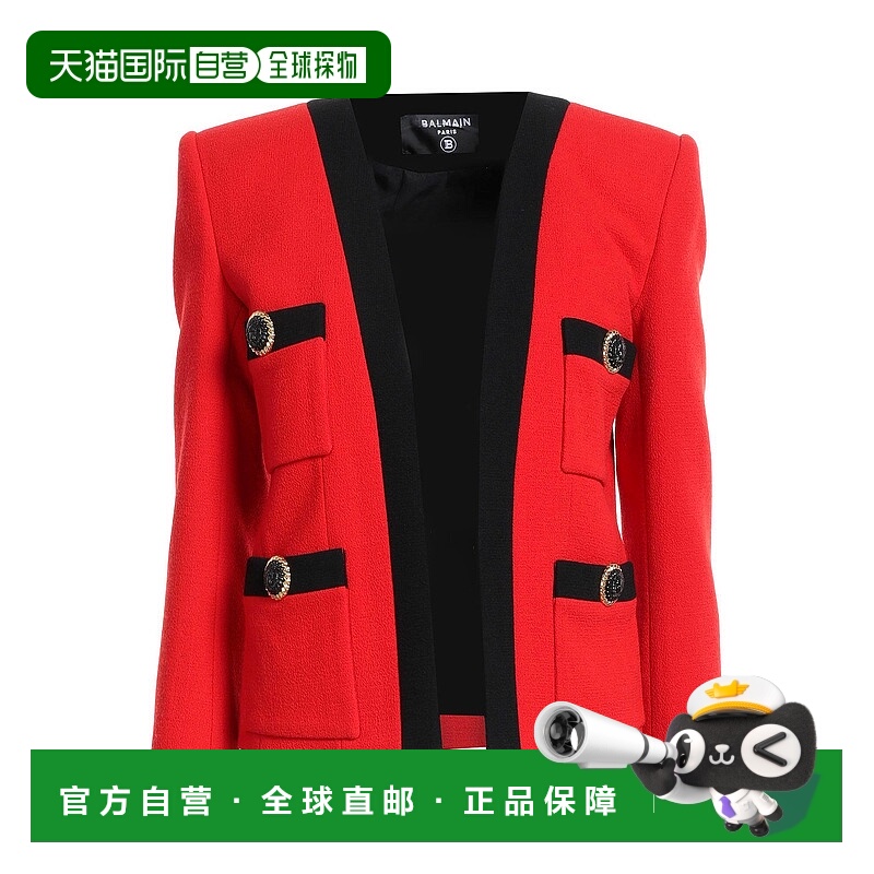 1h可退 香港直邮Balmain 巴尔曼 女士 夹克 red红色 舒适时尚