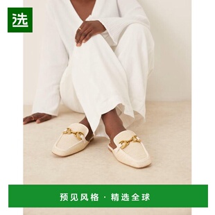 1h可退 香港直邮ASOS 女士 fabrication 设计宽版嵌片平底简便凉(