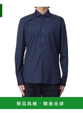 香港直邮FAY 男士衬衫 NCMA151259SORMU807 AW2025 蓝色 长袖衬衫