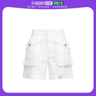 白色宽松简约夏季 欧洲直邮 Dsquared2D二次方女士短裤 棉质舒适
