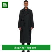 Paul 1h可退 美国直邮 Smith保罗史密斯黑色羊毛混纺斜纹大衣