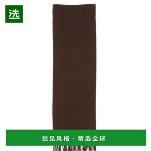 欧洲直邮ACNE STUDIO24年款 男女通用棕色羊毛窄版围巾带LOGO标签