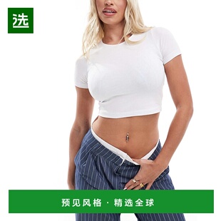 Fuller 女士 设计胸部合身短款 T恤 1h可退 白色 香港直邮ASOS