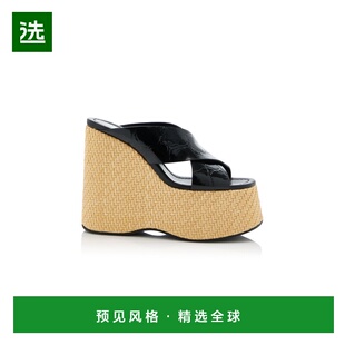 1h可退 香港直邮Paris Texas 女士 Mara 鳄鱼纹皮质防水台凉鞋