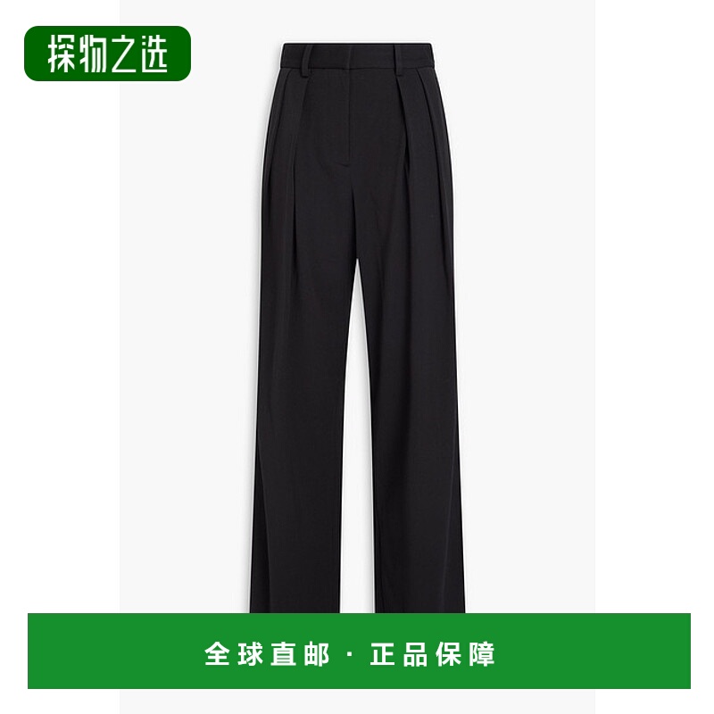 香港直邮Staud 女士 Luisa 斜纹布阔腿裤 5616278COMPOSITIONBLAC