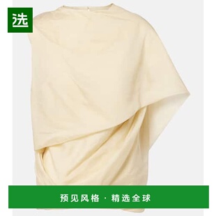 1h可退 香港直邮Entire Studios 女士 垂褶不对称上衣 beige米色
