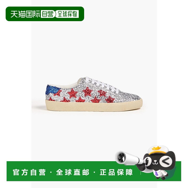 1h可退 香港直邮Saint Laurent 圣罗兰 女士 亮片皮质运动鞋 6033