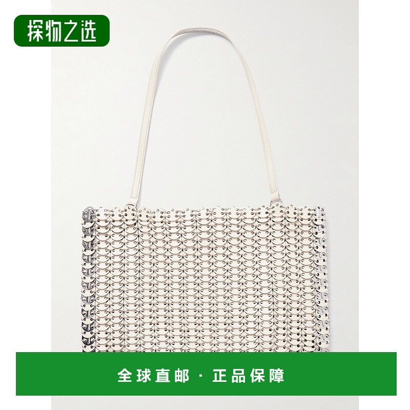 香港直邮Rabanne 女士 chainmail-embellished 双面皮革肩包 25HS