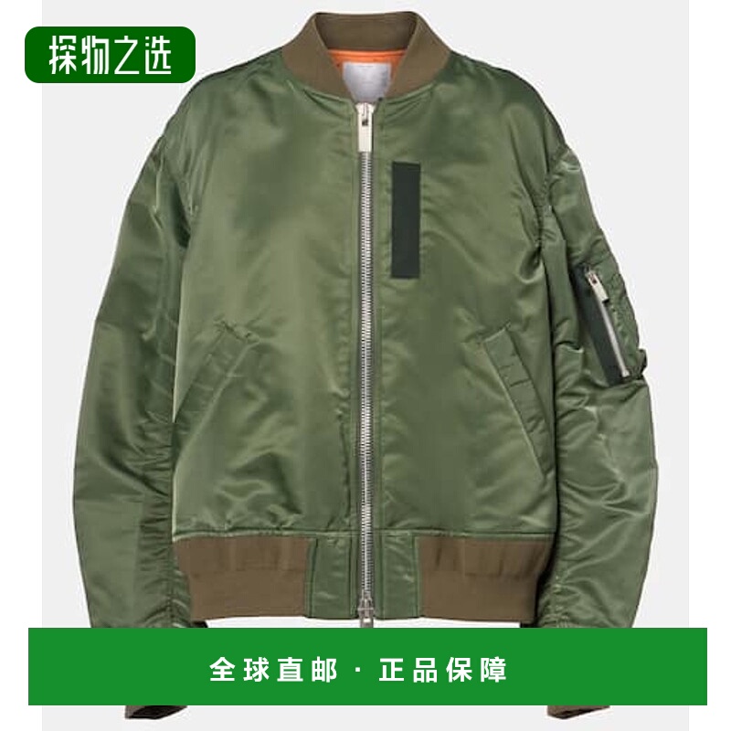 香港直邮Sacai 女士 高科技斜纹布短夹克 green绿色 舒适时尚