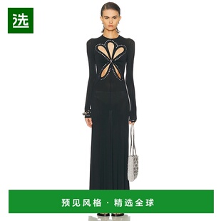 1h可退 香港直邮Rabanne 女士 花朵剪口长款连衣裙 25AJRO135VI01