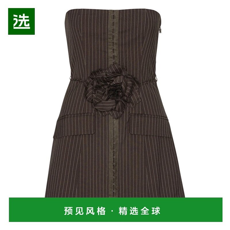 香港直邮ROTATE BIRGER CHRISTENSEN 女士 细条纹玫瑰精饰迷你连,女装/女士精品,连衣裙,淘宝优惠券,粉丝福利购,淘宝优惠卷