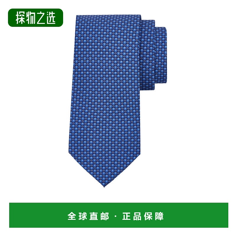 香港直邮Salvatore Ferragamo Gancini字母印花领带 351332真丝