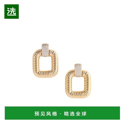 香港直邮SELF-PORTRAIT 女士耳饰 AW25603EGD AW2025 金色 方形敲