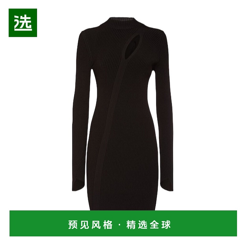 香港直邮Versace 罗纹针织镂空迷你连衣裙 78I-A86049