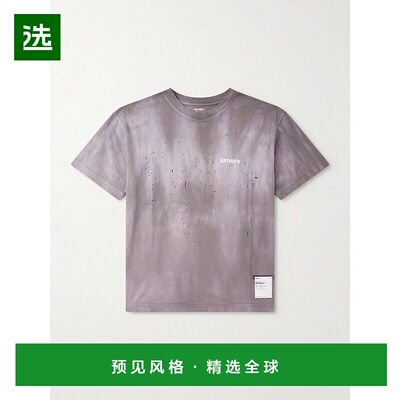 香港直邮1h可退 Satisfy 男士 MothTech™ 徽标印花磨破棉针织T恤