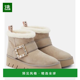 香港直邮ROGER VIVIER 罗杰·维维亚 女士 Viv' 冬季绒面革短靴