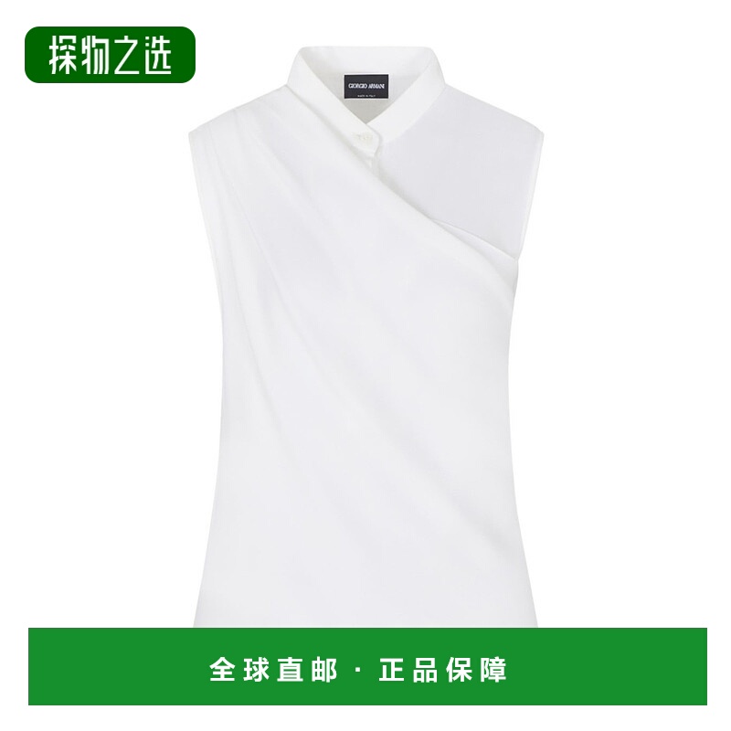 香港直邮Giorgio Armani 三层真丝乔其纱垂坠上衣 GW001543TE1081