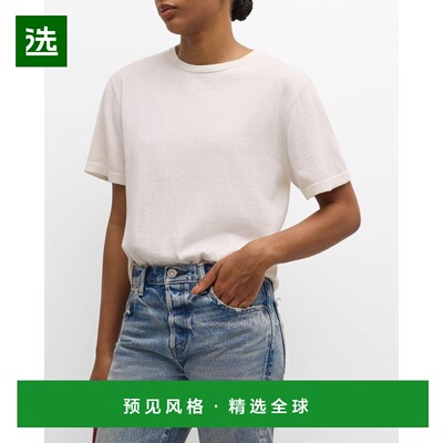 1h可退 【美国直邮】Rails 女士棉羊绒圆领短袖T恤 宽松版型 时尚