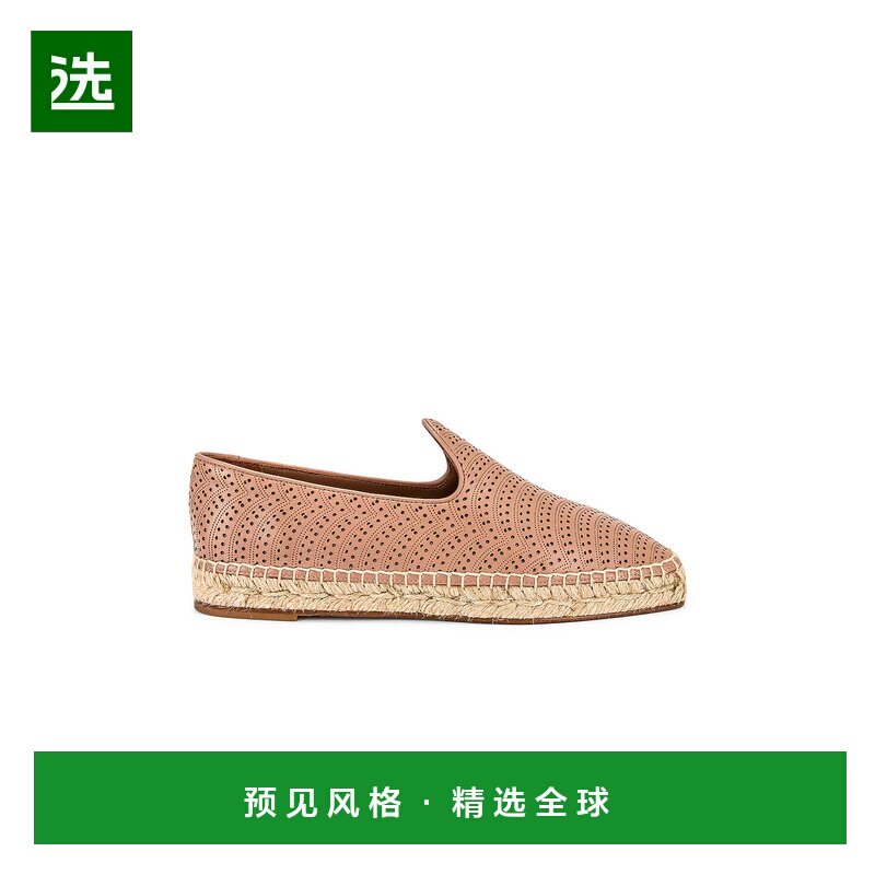 1h可退 香港直邮AlaÏa 女士 平底帆布面凉鞋 AA3P001CK042平底鞋
