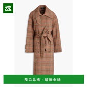 时尚 1h可退 检查图案羊毛混纺毛呢外套 女装 美国直邮 JOSEPH
