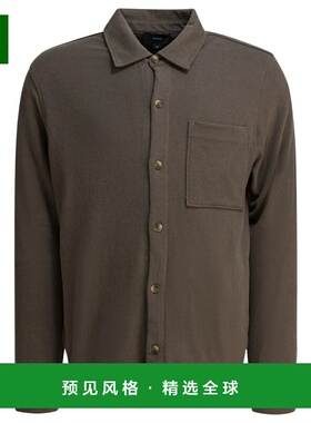 香港直邮VINCE 男士衬衫 M010729943A258DME AW2025 军绿色