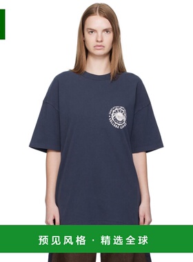 1h可退 香港直邮Ksubi 女士 海军蓝 Stacks Boyfriend T 恤 WFA25