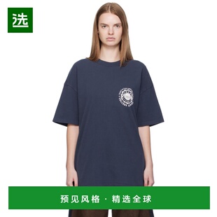 1h可退 香港直邮Ksubi 女士 海军蓝 Stacks Boyfriend T 恤 WFA25