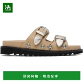 美国直邮 Toga Pulla 1h可退 SSENSE独家发售驼色搭扣凉鞋 女