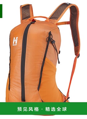 欧洲直邮Millet24新款 橙色尼龙材质可调节胸带拉链闭合双肩