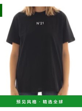 香港直邮N21 女士T恤 N2SF02141579000 SS2025 黑色 短袖T恤