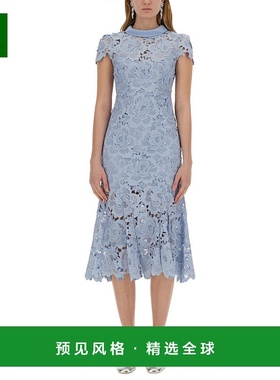 1h可退 香港直邮Self-Portrait 女士 蕾丝中长连衣裙 RS25911MBLB