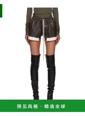 香港直邮Rick Owens Concordians Fog Boxer 皮革短裤 RP02E4316L