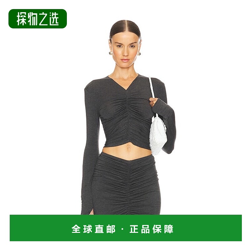 1h可退 香港直邮NORMA KAMALI 诺玛·卡玛丽 女士 Front V领抽褶