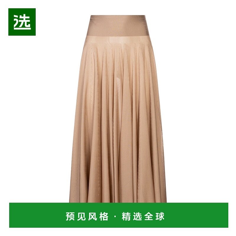 香港直邮Alaia A 字形超长裙 AA9J2269K030A半身裙百褶裙a字裙