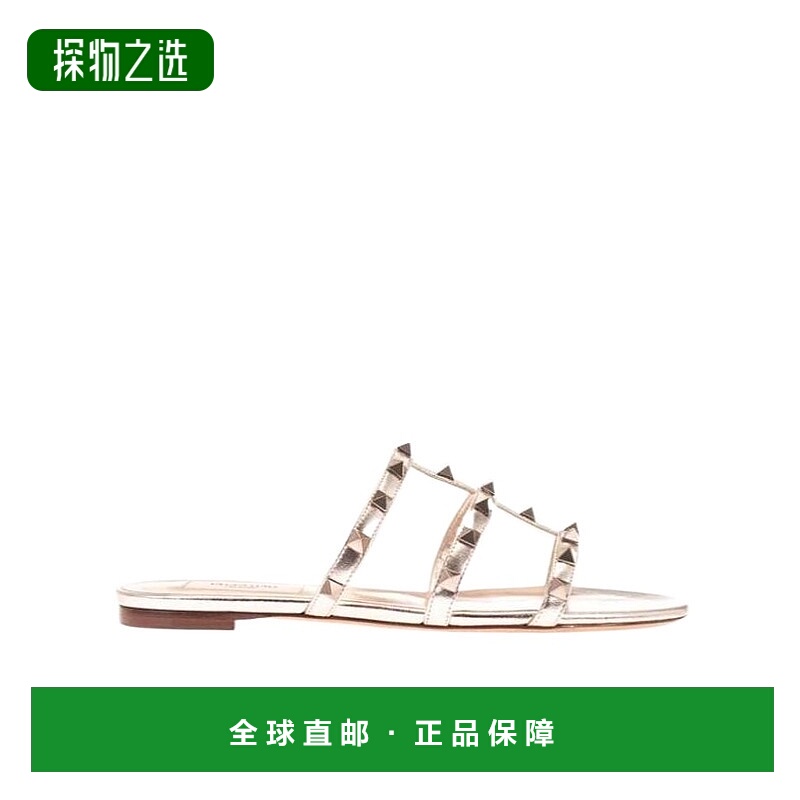 【99新未使用】香港直邮Valentino 铆钉平底凉拖 WS0C49JXH