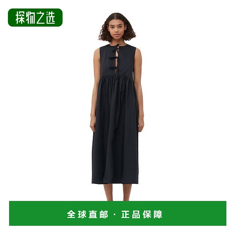 香港直邮Ganni 府绸中长连衣裙 F8453流行穿搭气质小众时尚显瘦