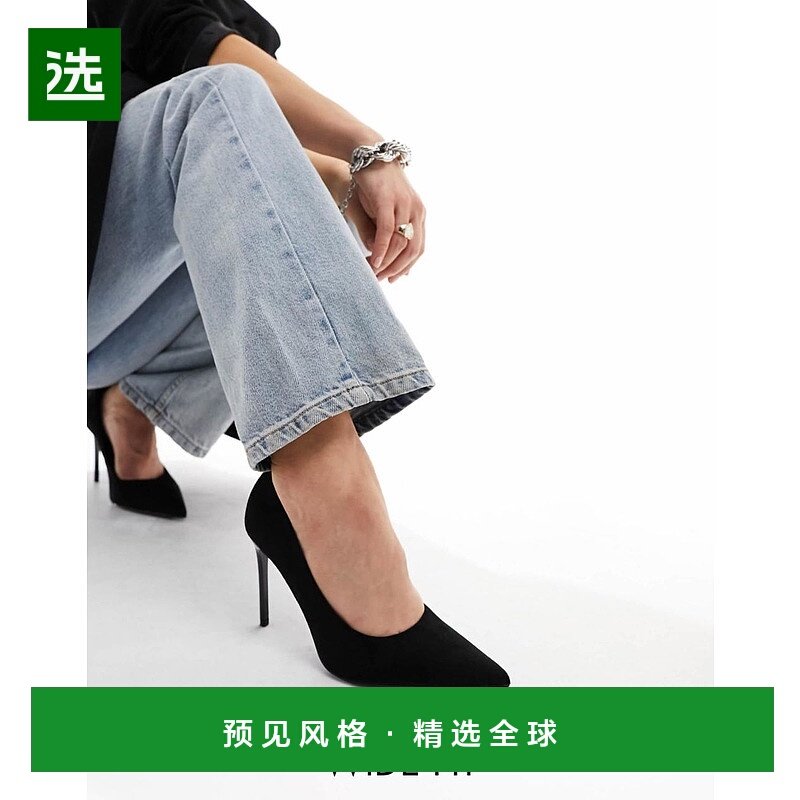 1h可退 香港直邮ASOS 女士 Paphos suedette 设计宽版尖头高跟浅(