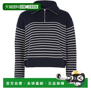 女士 1h可退 缪缪 Miu 条纹羊绒卡车衣领毛衣 香港直邮Miu