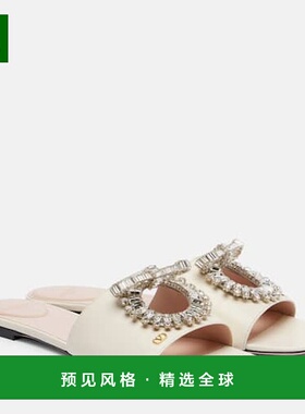 1h可退 香港直邮Valentino 华伦天奴 女士 Adamantine 精饰皮质凉