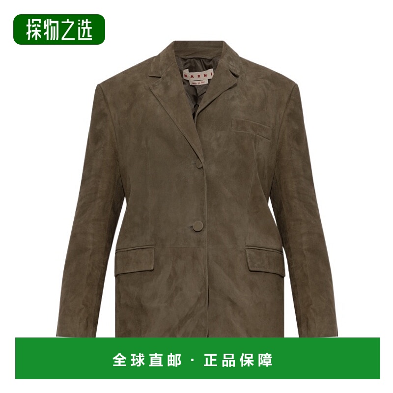 香港直邮Marni 长袖皮夹克 GIMX0298U0ULA761