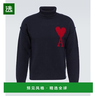 1h可退 香港直邮Ami Paris 男士 Ami De Cœur 初剪羊毛高领毛衣