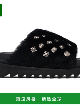 1h可退 香港直邮toga 女士 黑色 Fur Concho 凉鞋 FTGPW143309023