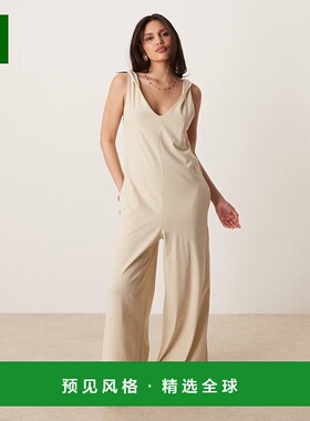 1h可退 香港直邮ASOS 女士 设计扭纹肩石头色连衣裤 grey灰色 舒