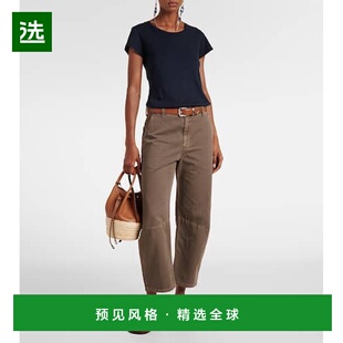 1h可退 香港直邮Velvet 女士 Alexis barrel-leg 棉质斜纹布长裤