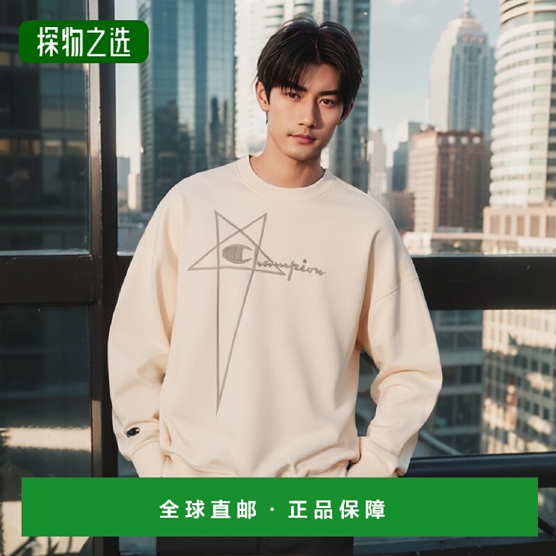香港直邮Rick Owens Rick Owens x Champion徽标卫衣 CM02C9225CH