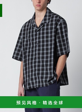 1h可退 香港直邮Studio Nicholson 男士 Kline 黑色格纹图案衬衫