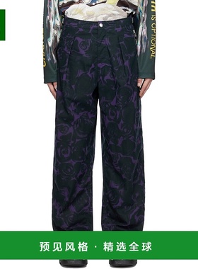 1h可退 香港直邮Burberry 巴宝莉 男士 紫色 & 绿色 Rose Print