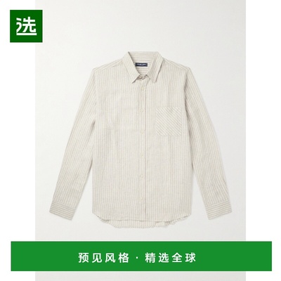 1h可退 香港直邮Frescobol Carioca 男士 條紋紐扣襯衫 2703