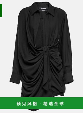 香港直邮Jacquemus 女士 La Bahia 长袍褶皱迷你连衣裙