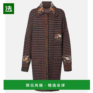 1h可退 香港直邮Etro 艾特罗 女士 刺绣大衣 brown棕色 舒适时尚